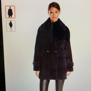 TRINA TURK Nancy Navy wool cocoon coat Size 6